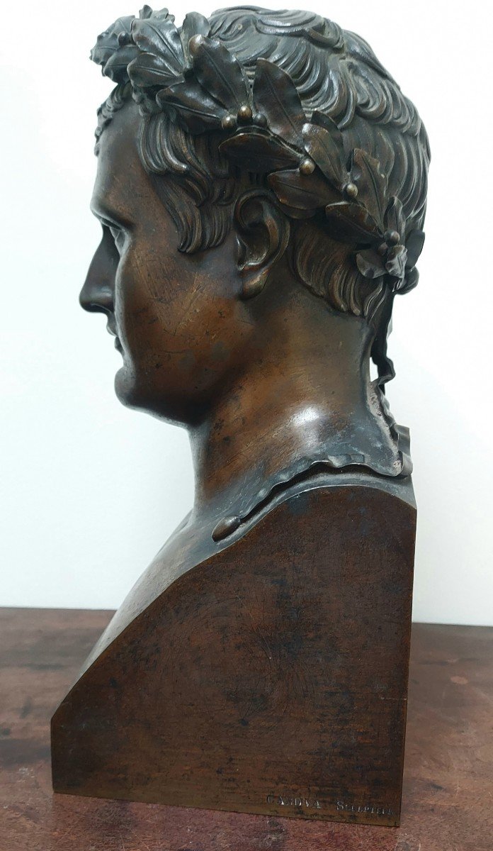 Canova: Napoleon Bronze Bust Signed Vittoz Fondeur-photo-2