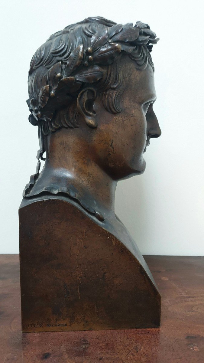 Canova: Napoleon Bronze Bust Signed Vittoz Fondeur-photo-4