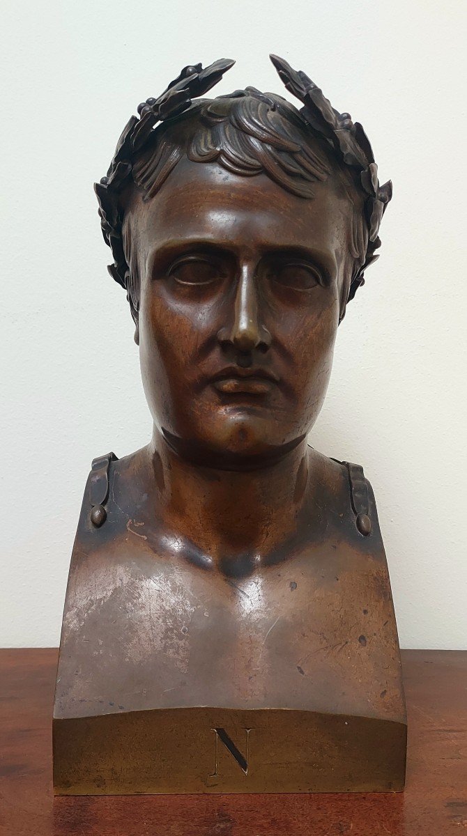 Canova: Napoleon Bronze Bust Signed Vittoz Fondeur-photo-8