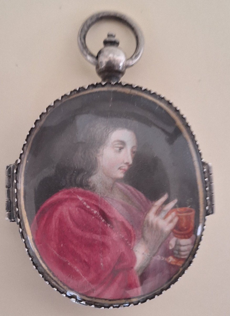 Silver Pendant Medallion, Double Sided Late 17th Century -photo-8