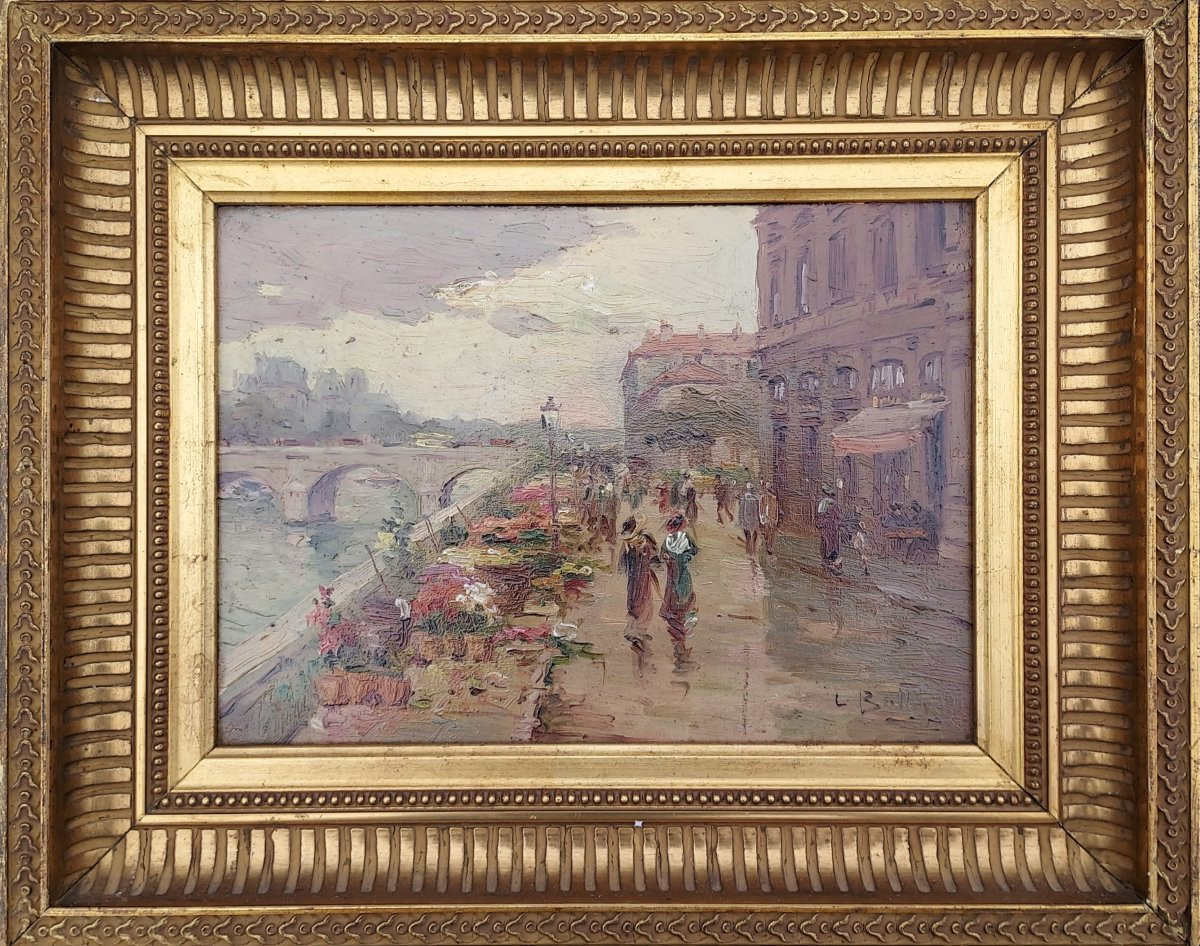 Léon Ballin (19-20ème):"vue De Paris" Paire d'Huile Sur Panneau, Signés-photo-5