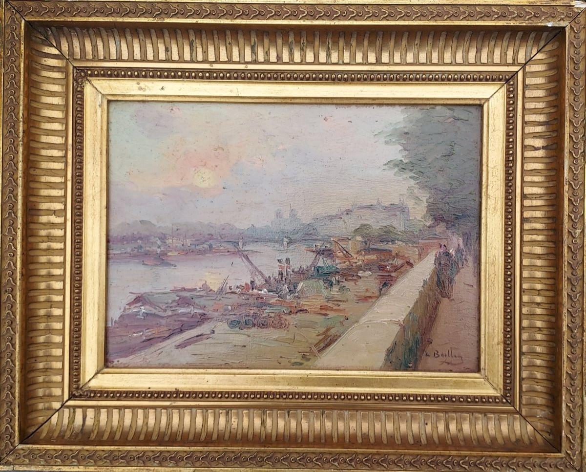 Léon Ballin (19-20ème):"vue De Paris" Paire d'Huile Sur Panneau, Signés-photo-7
