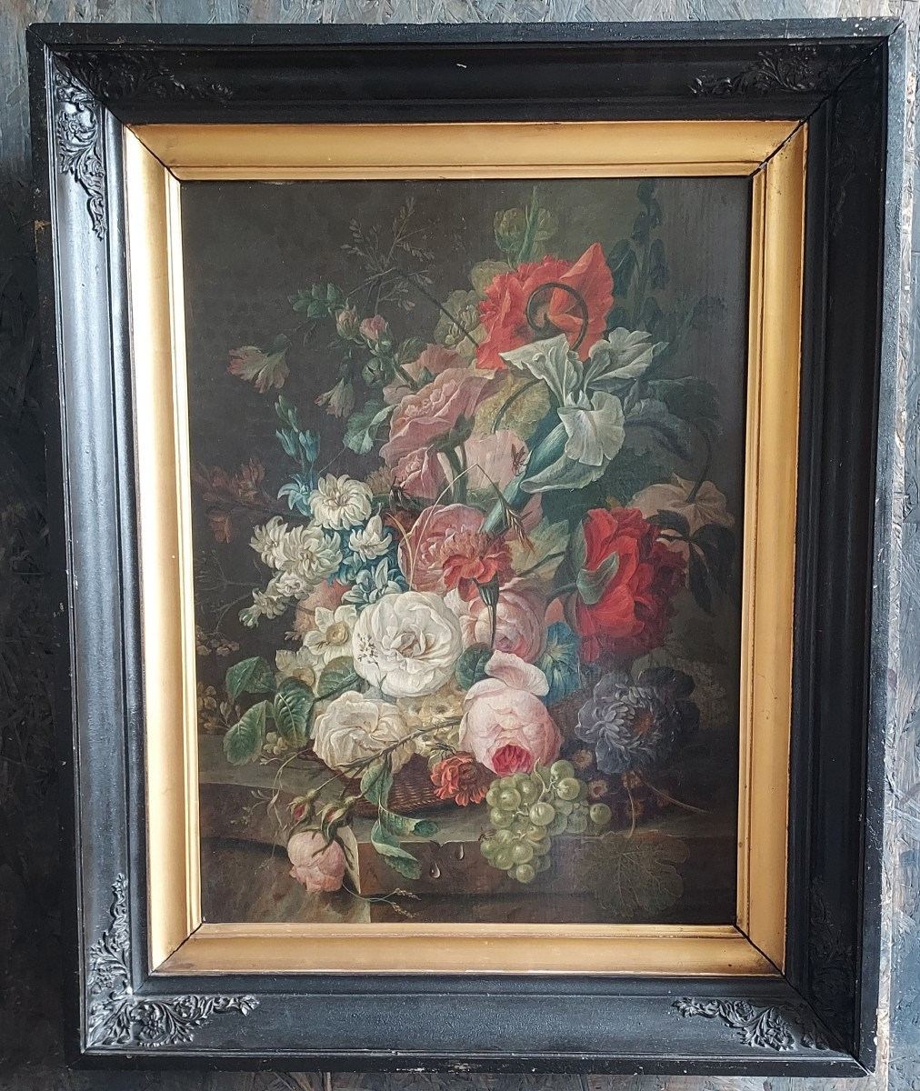 Th.Van Brussel:hsp,signé "bouquet de fleurs"