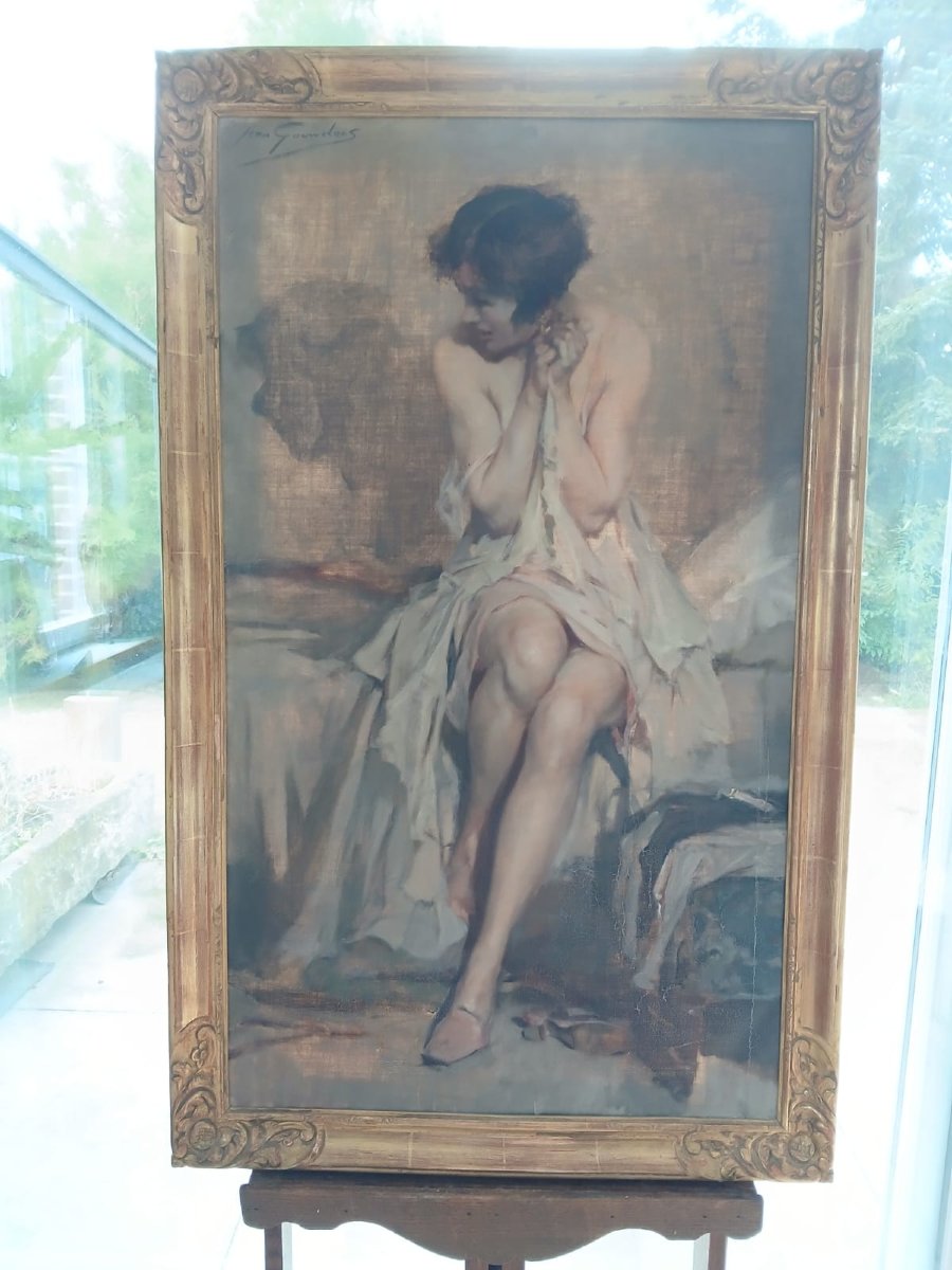 Gouweloos Jean Léon Louis (1865/1943) Young Woman In Negligee -photo-3
