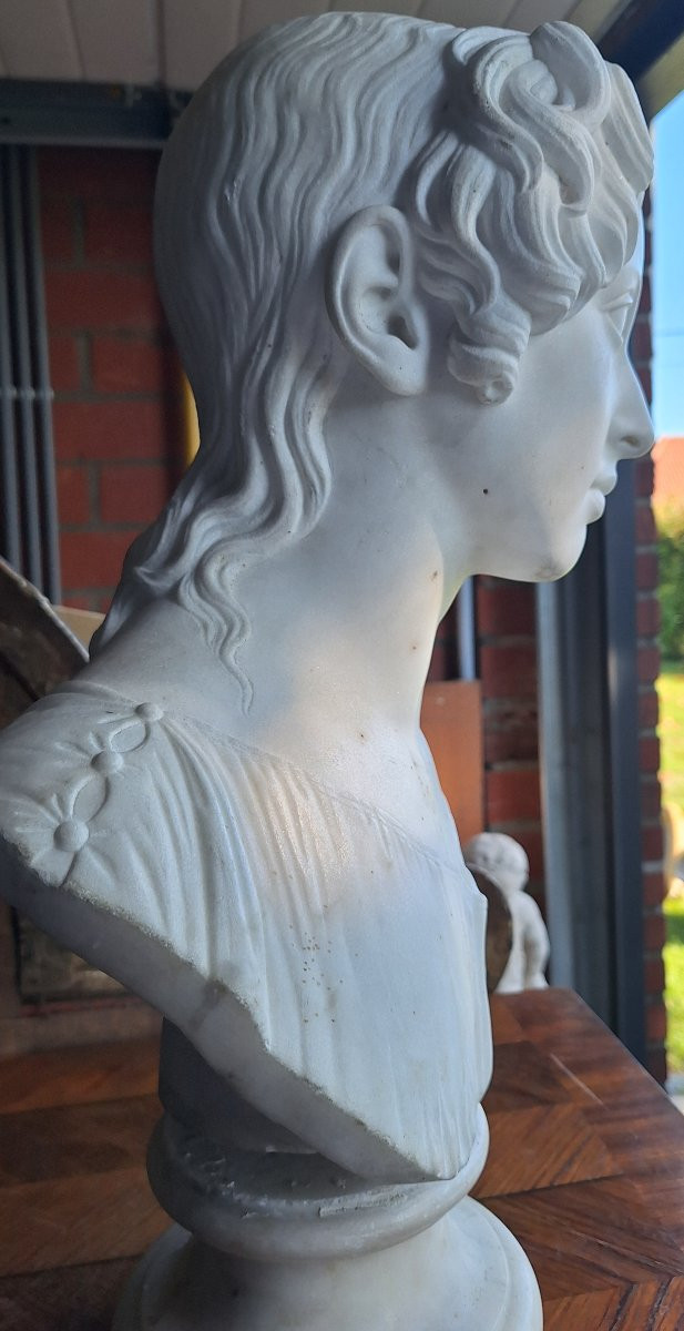 Buste en marbre jeune femme vers 1830-photo-4