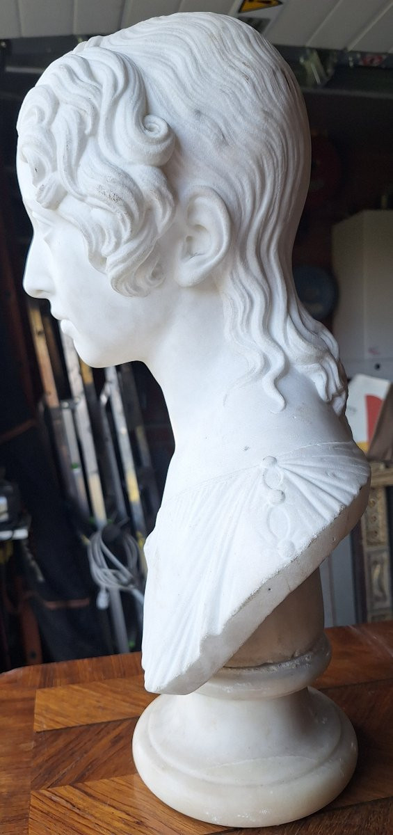 Buste en marbre jeune femme vers 1830-photo-2