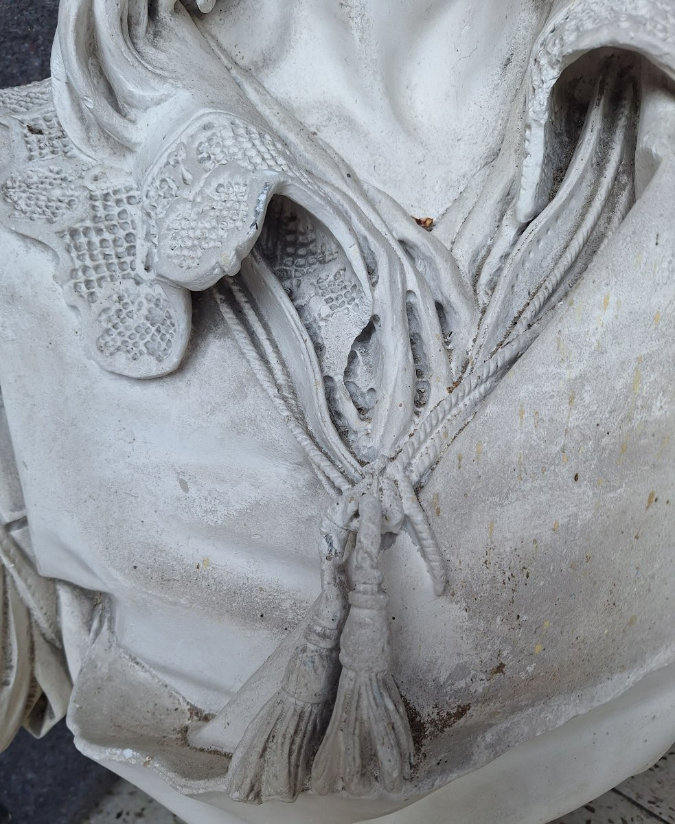 19th Century Plaster Bust Representing The Poet Jean De Rotrou-photo-2