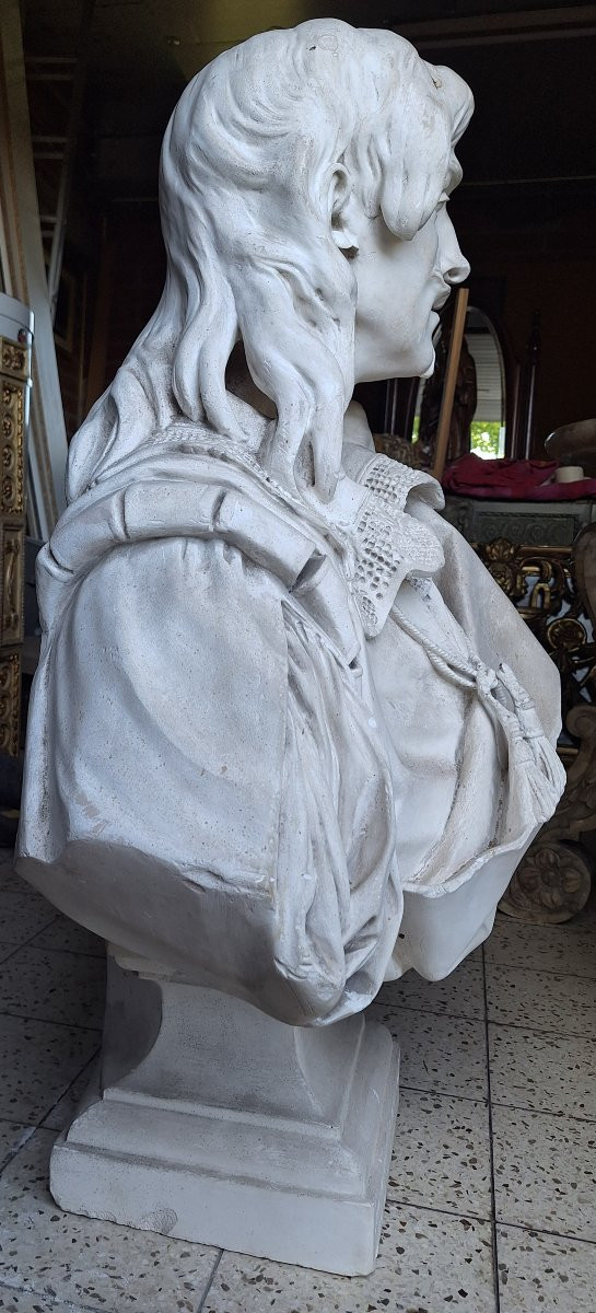 19th Century Plaster Bust Representing The Poet Jean De Rotrou-photo-5