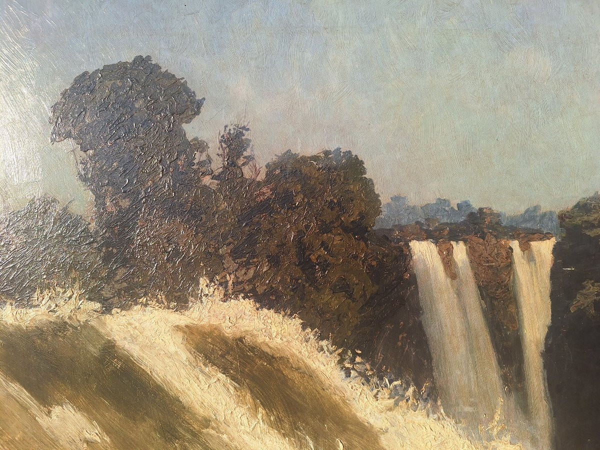 Painting Depicting A Presumed View Of Iguazu Falls, Brazil-photo-2