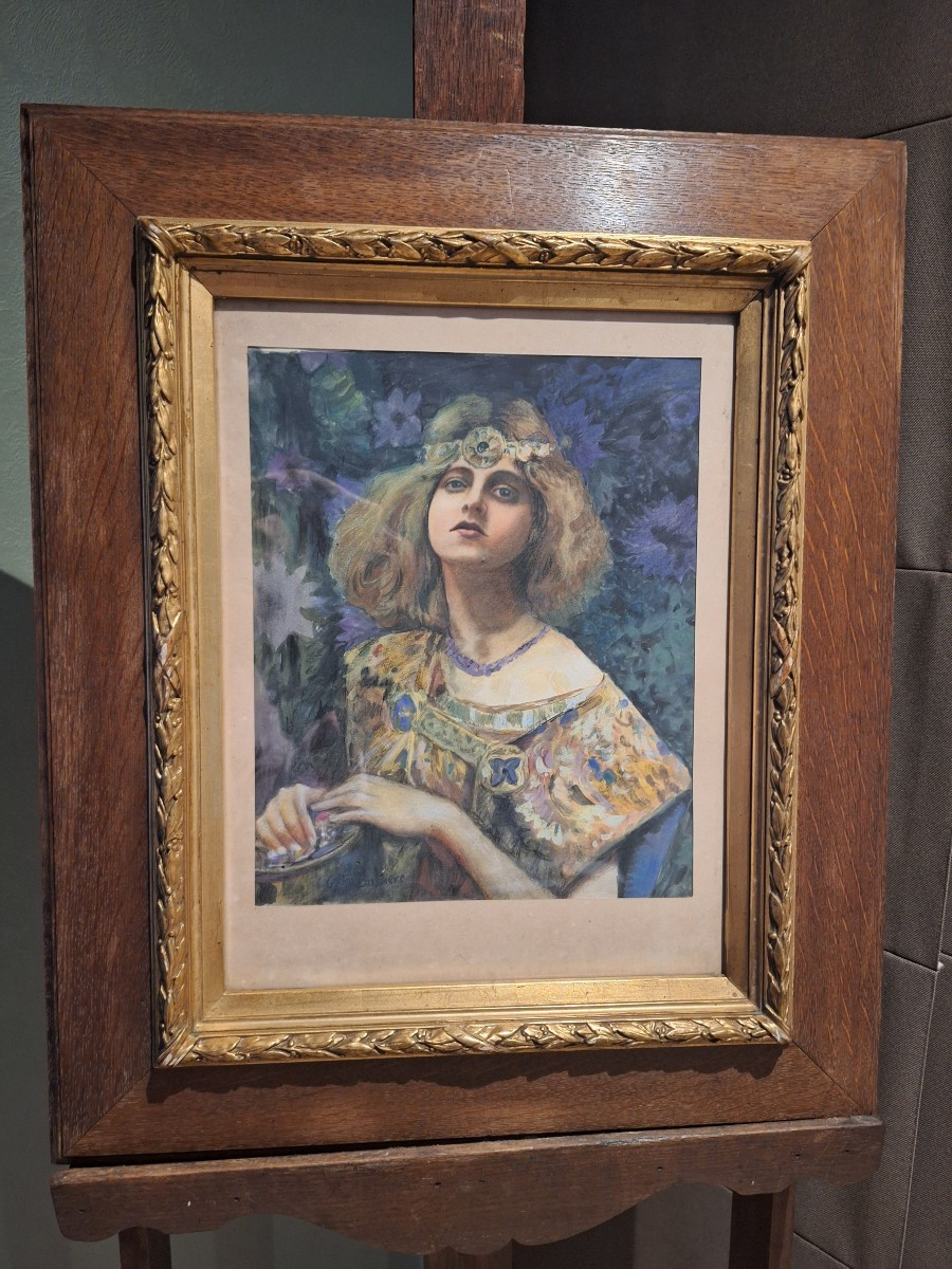 Gaston BUSSIERE 1862-1928 étude pour Salammbô, vers 1907