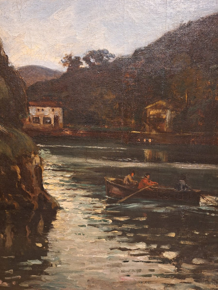 Tableau de Gustave Colin : la baie de Pasajes -photo-3