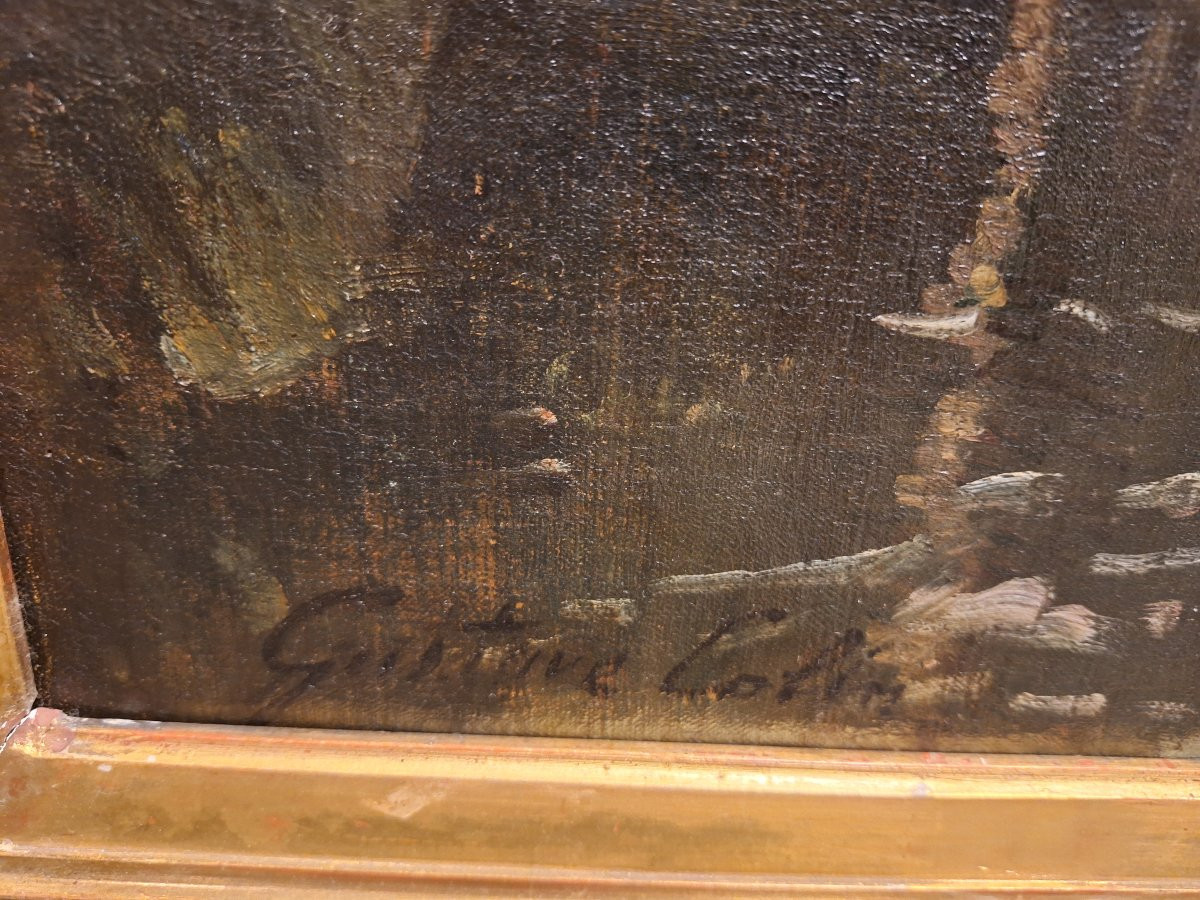 Tableau de Gustave Colin : la baie de Pasajes -photo-2