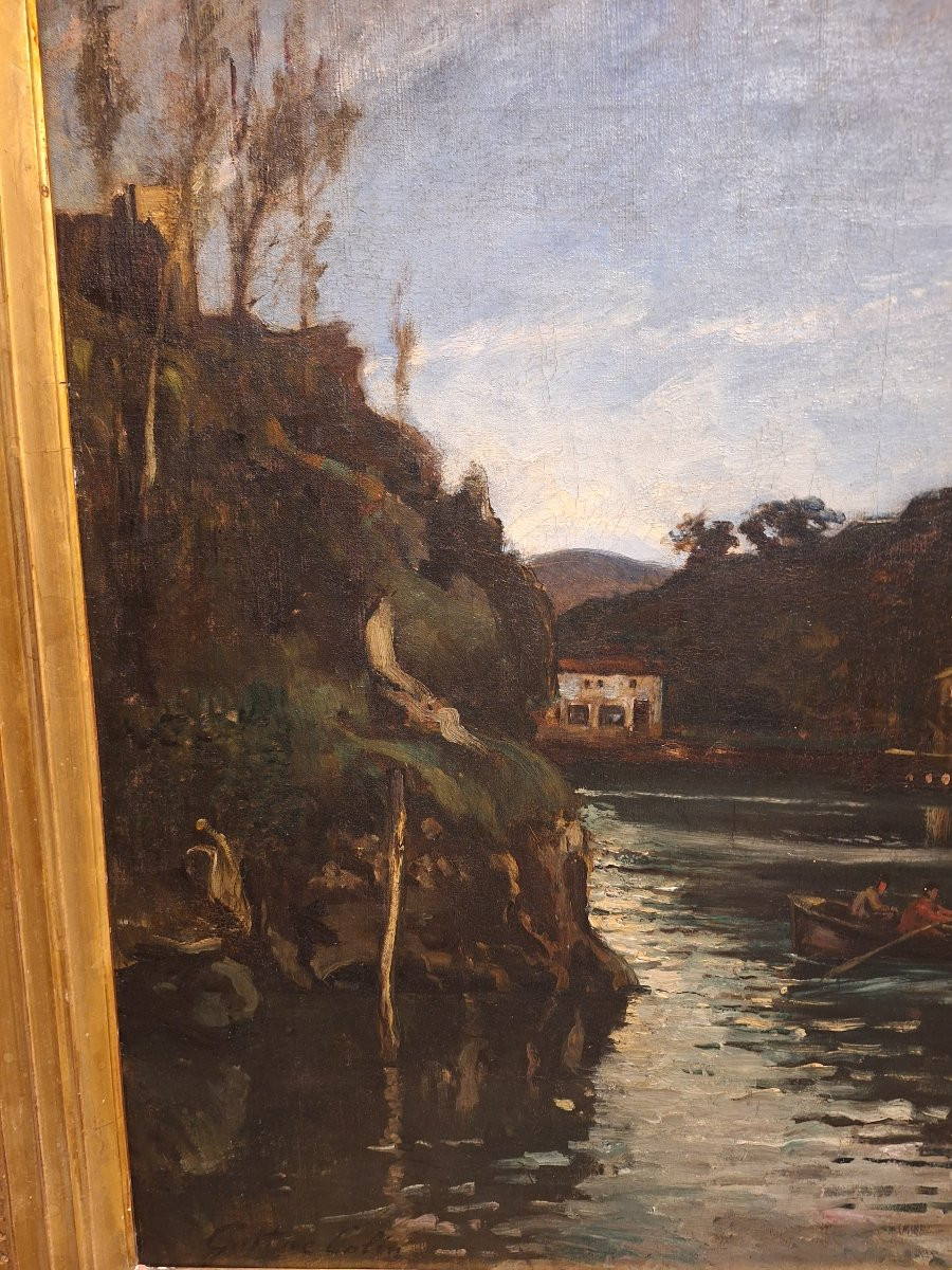 Tableau de Gustave Colin : la baie de Pasajes -photo-4