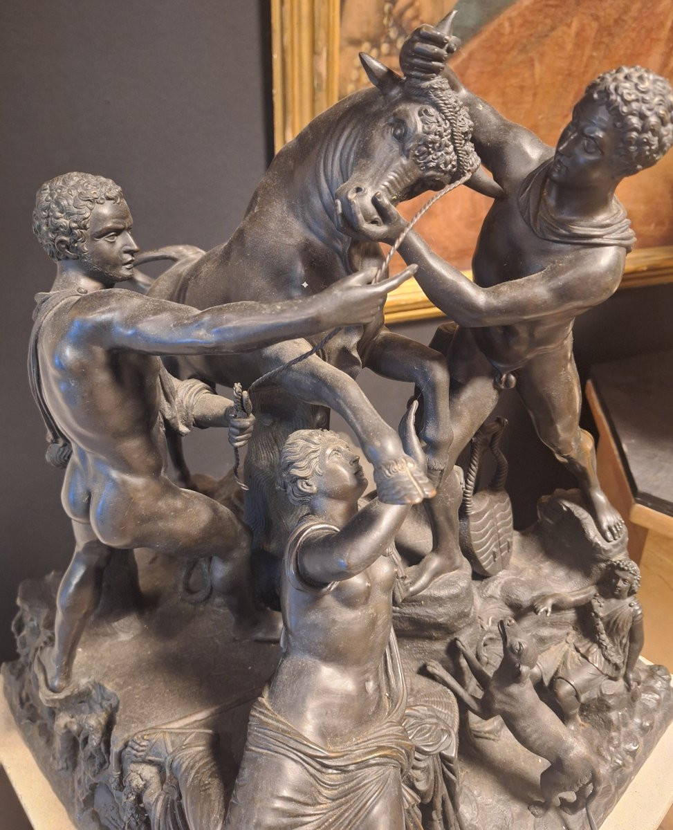 Bronze Group Circa 1800, Representing The Farnese Bull-photo-2