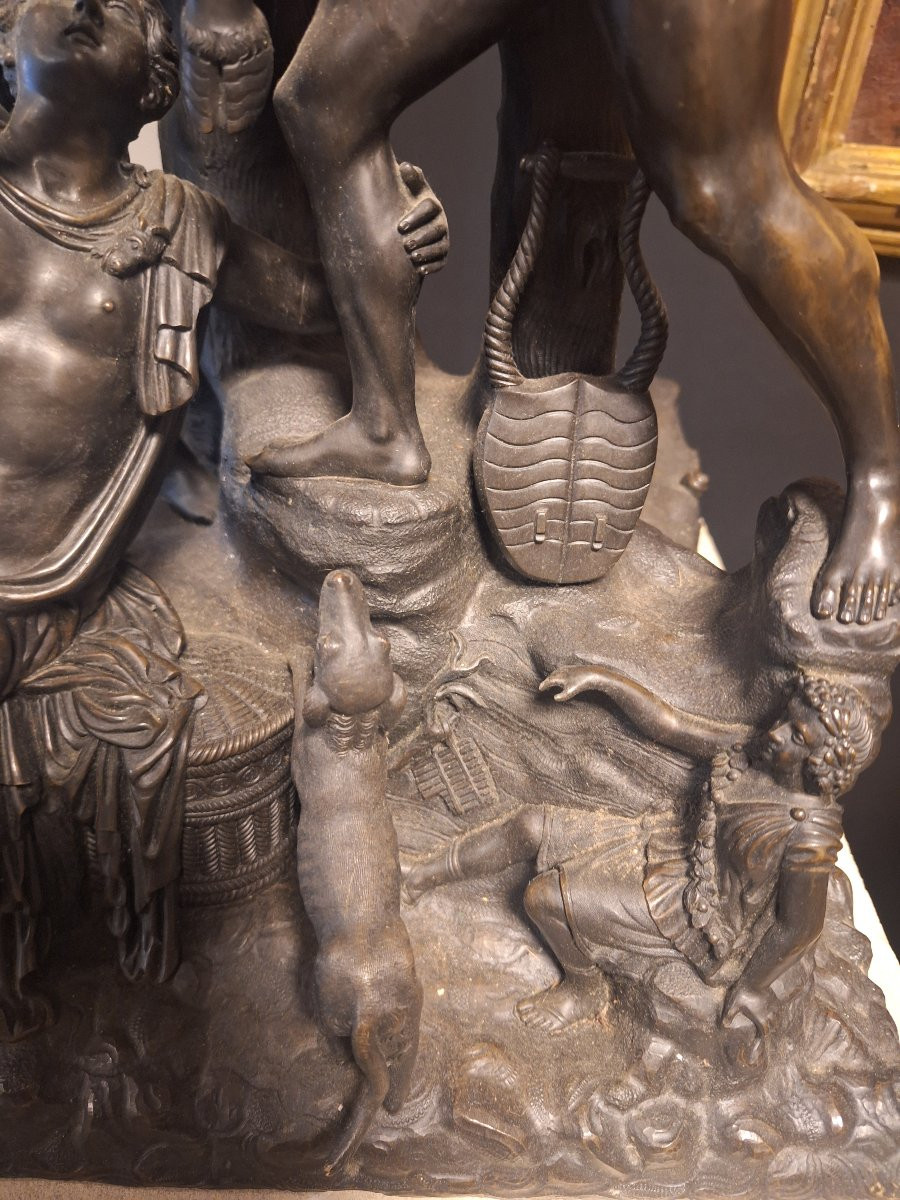 Bronze Group Circa 1800, Representing The Farnese Bull-photo-1