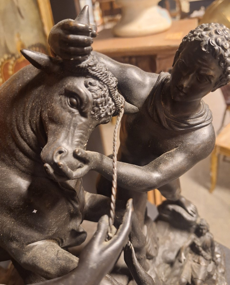 Bronze Group Circa 1800, Representing The Farnese Bull-photo-6