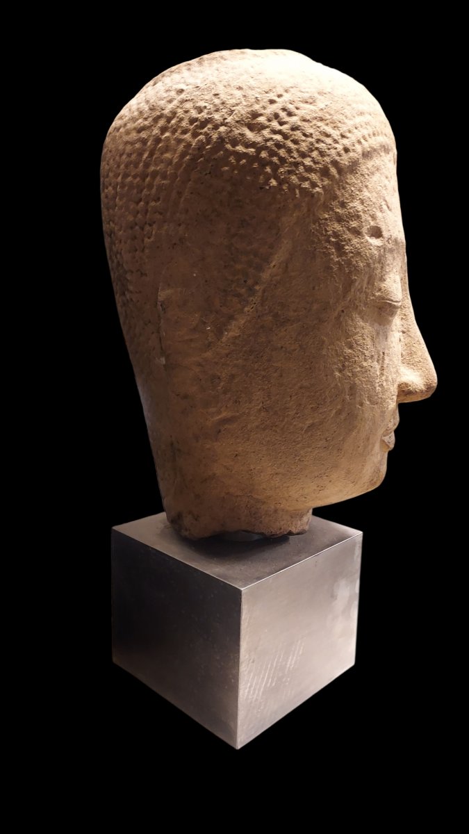 Buddha Head, Carved Stone, 16th Century, Thailand -photo-3