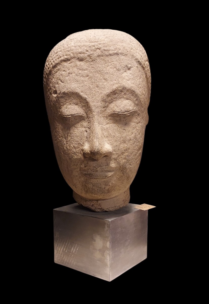 Buddha Head, Carved Stone, 16th Century, Thailand 