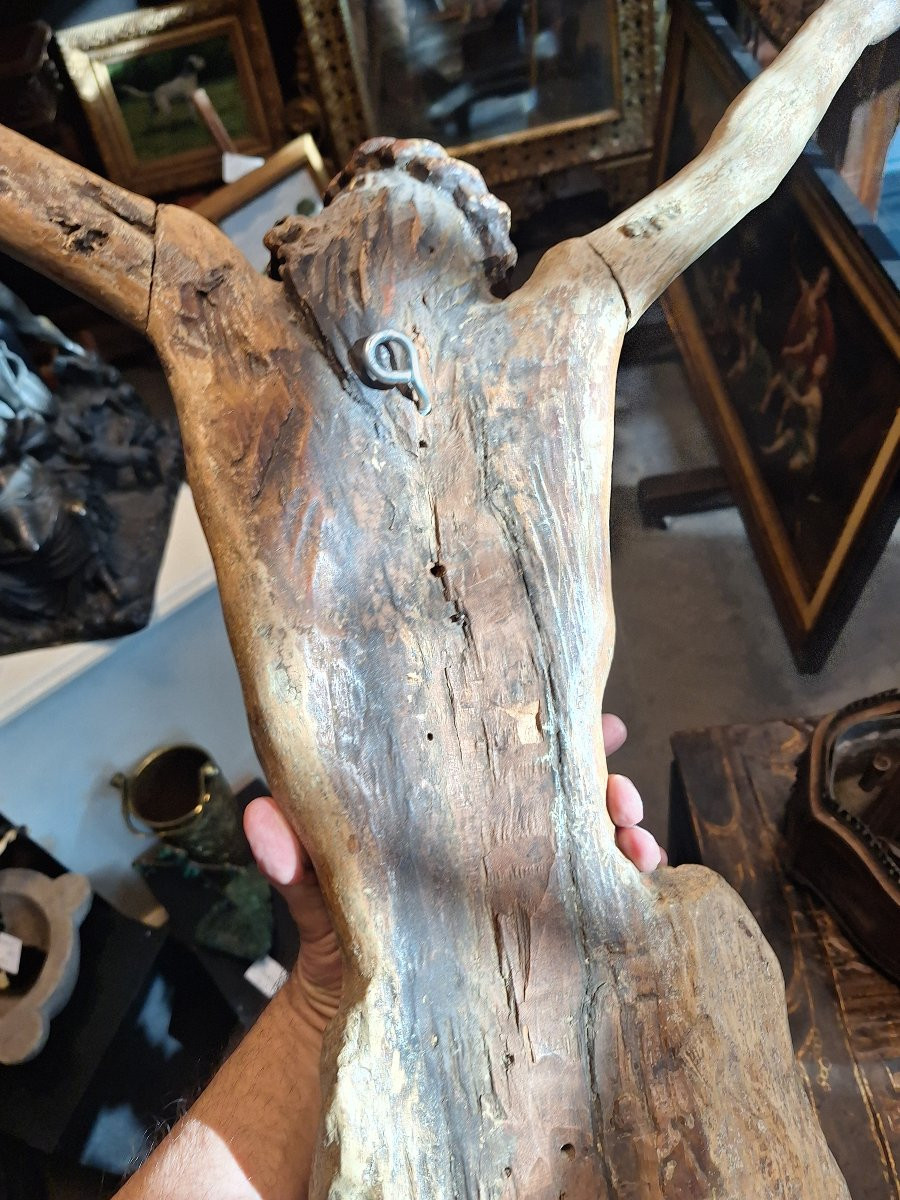 Christ en bois sculpté polychrome  époque 16ème siècle -photo-2