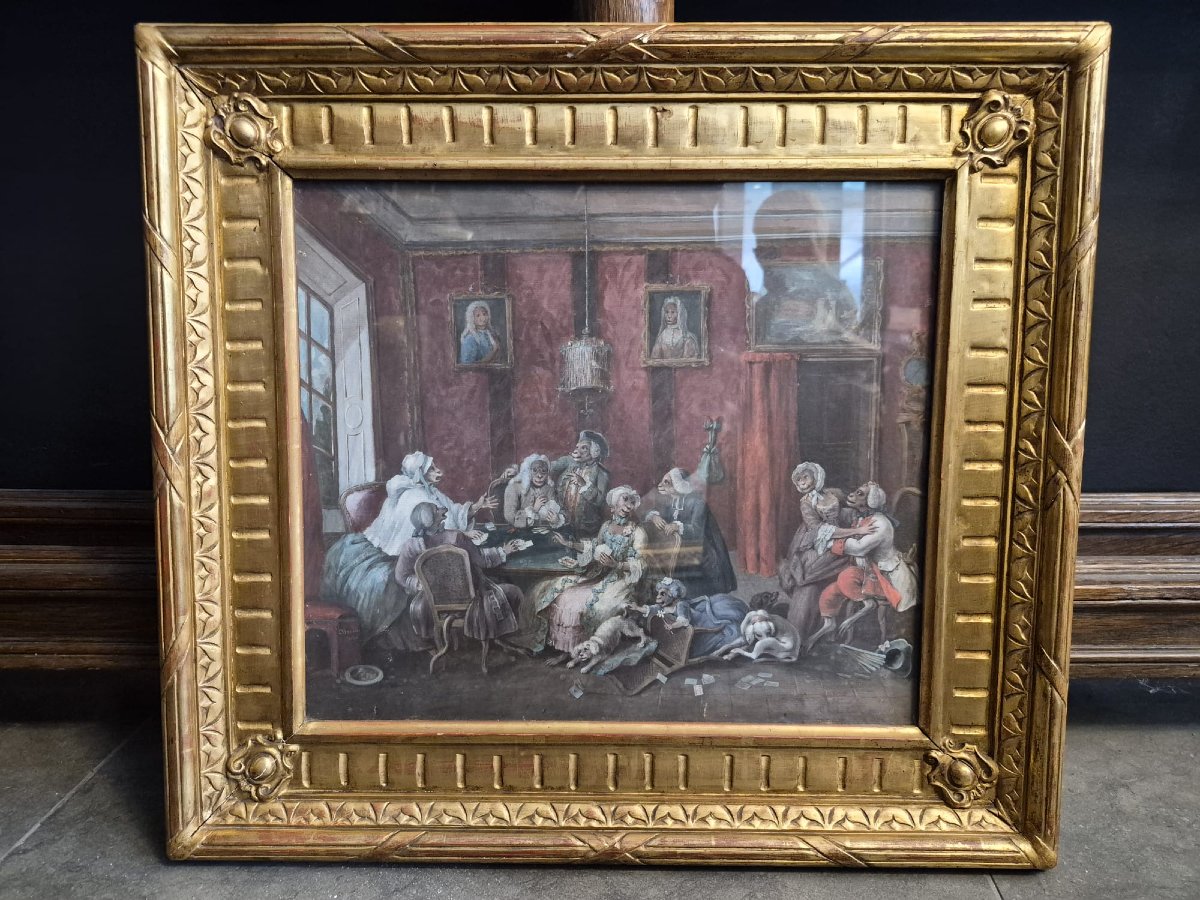 Peyrotte Alexis école française 18ème. Paire d'aquarelles et gouaches signées et datée s-photo-7