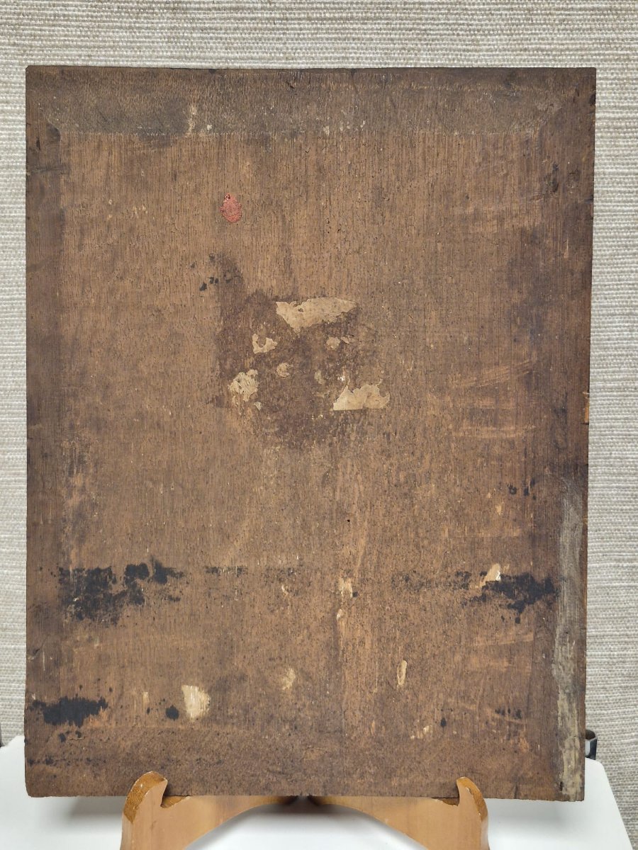 Huile sur panneau de chêne "portrait de dame de qualité "-photo-3