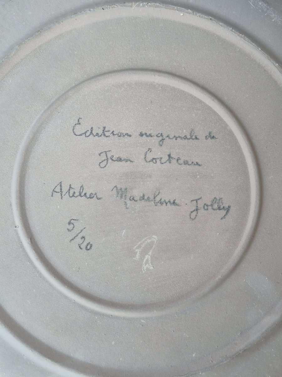 Jean cocteau plat en céramique Atalante et hippomene -photo-2