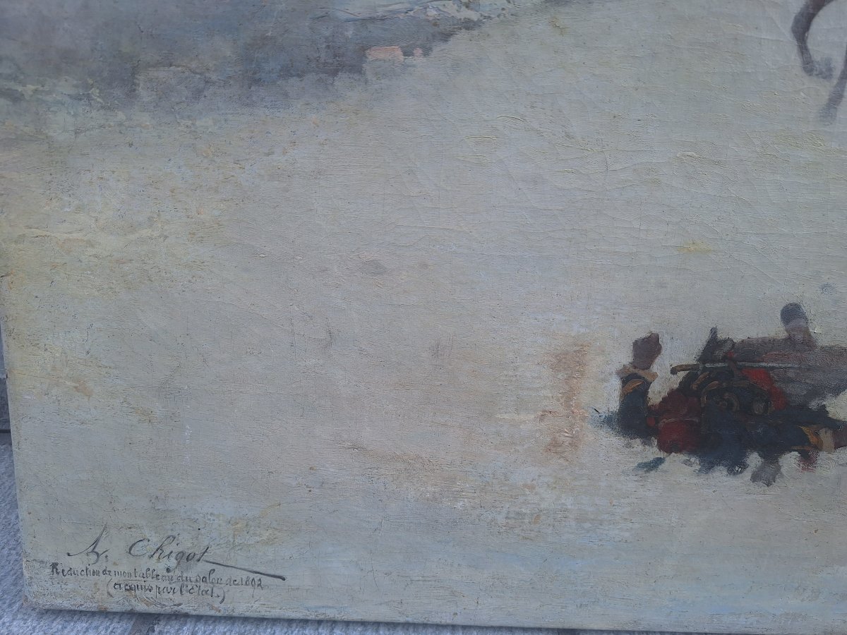 Alphonse Chigot: The War Of 1870, Battle Scene In The Snow -photo-3