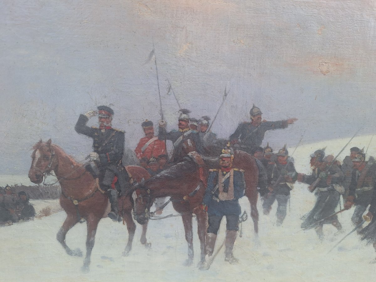 Alphonse Chigot: The War Of 1870, Battle Scene In The Snow -photo-1