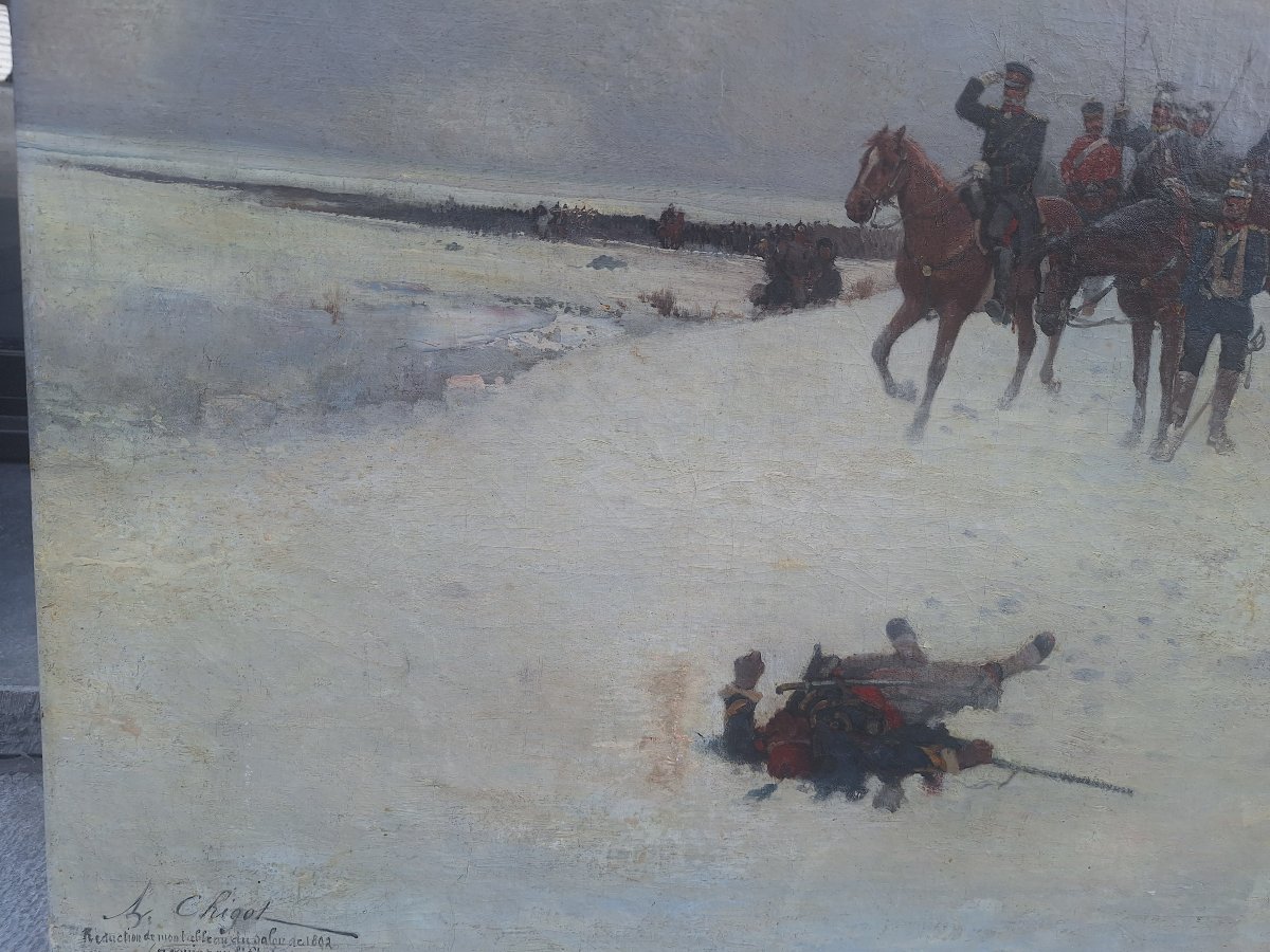 Alphonse Chigot: The War Of 1870, Battle Scene In The Snow -photo-3