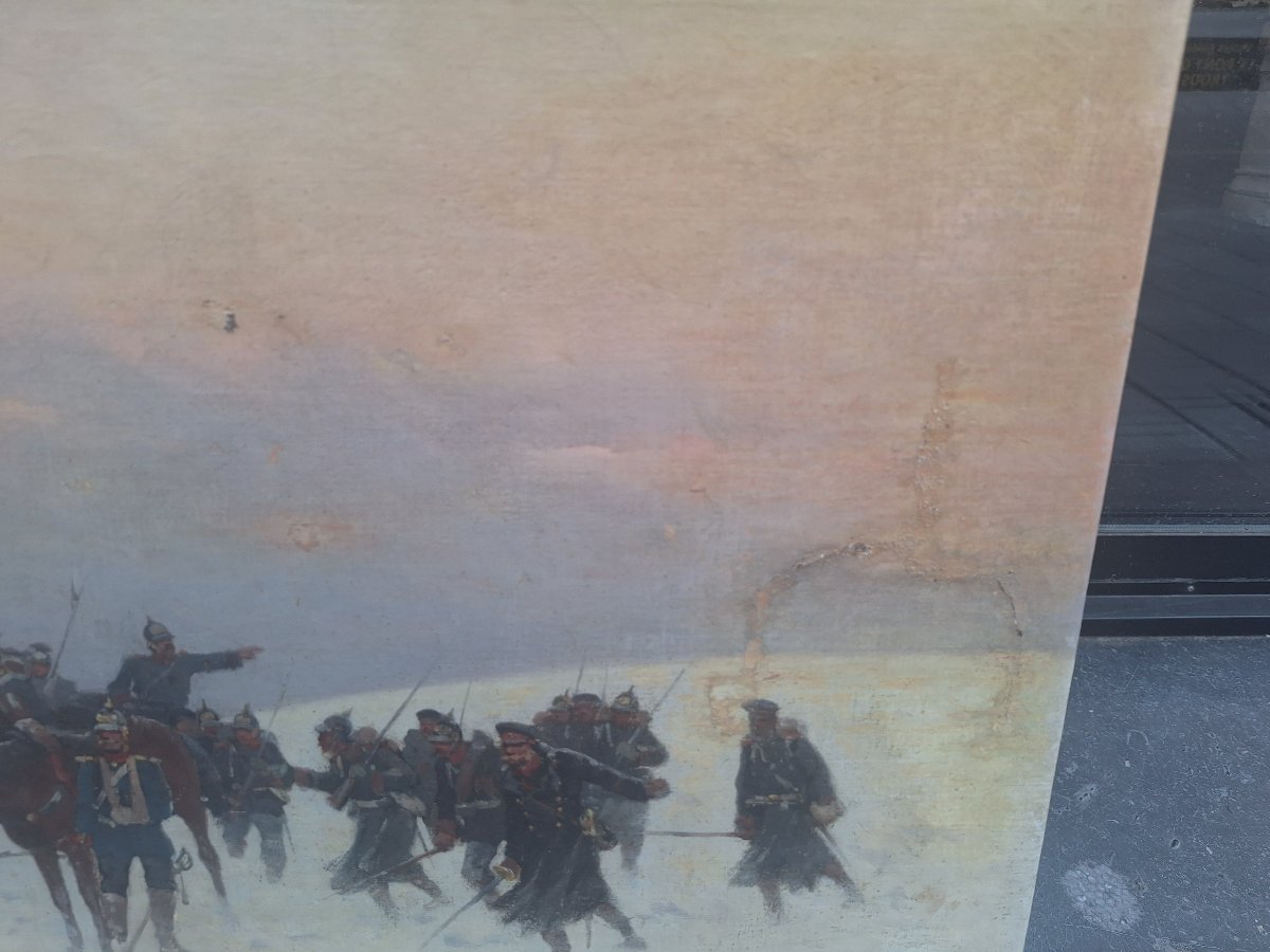 Alphonse Chigot: The War Of 1870, Battle Scene In The Snow -photo-5