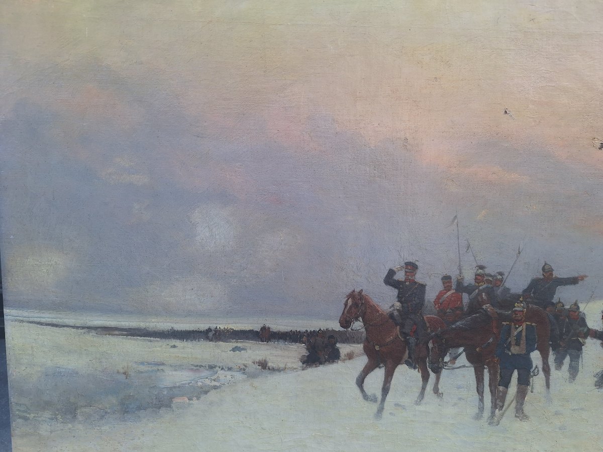 Alphonse Chigot: The War Of 1870, Battle Scene In The Snow -photo-6