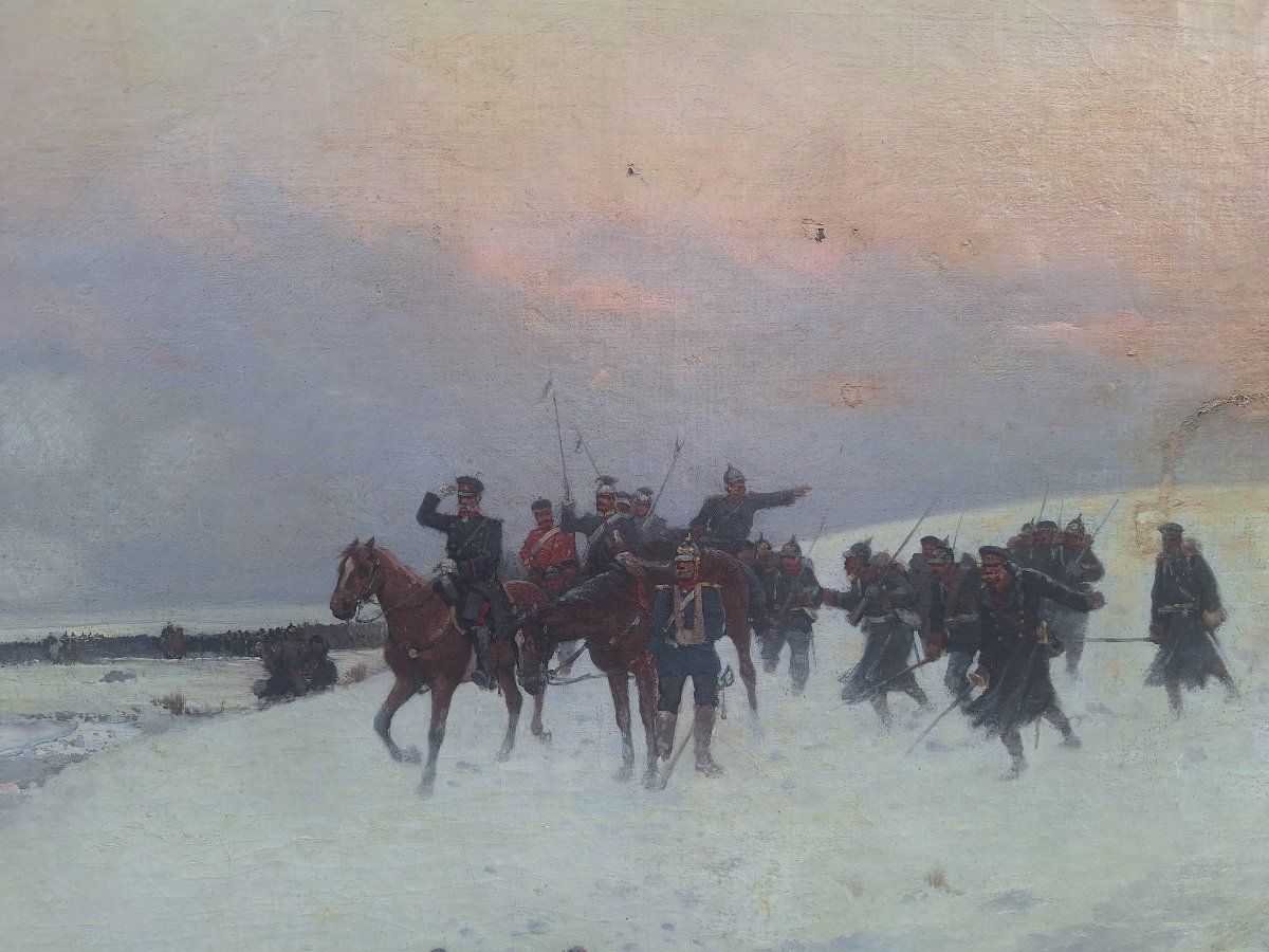 Alphonse Chigot: The War Of 1870, Battle Scene In The Snow -photo-7
