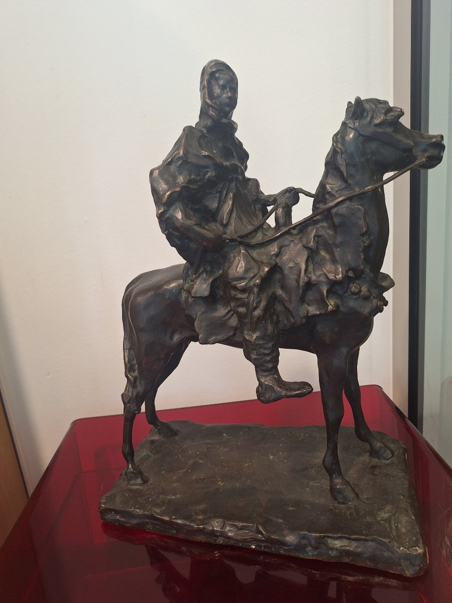 Paolo Troubetzkoy , guerrier maure sur son cheval, bronze à la cire perdue -photo-3