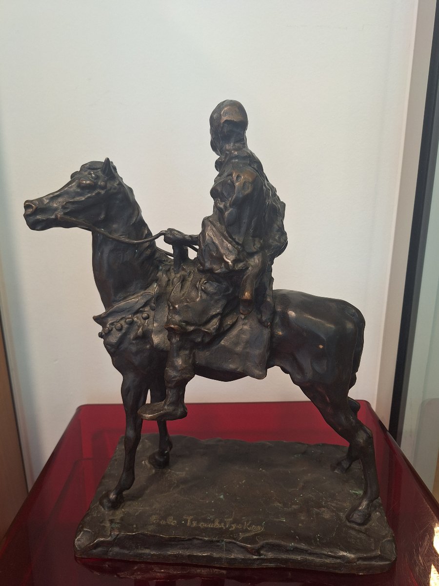 Paolo Troubetzkoy , guerrier maure sur son cheval, bronze à la cire perdue -photo-7