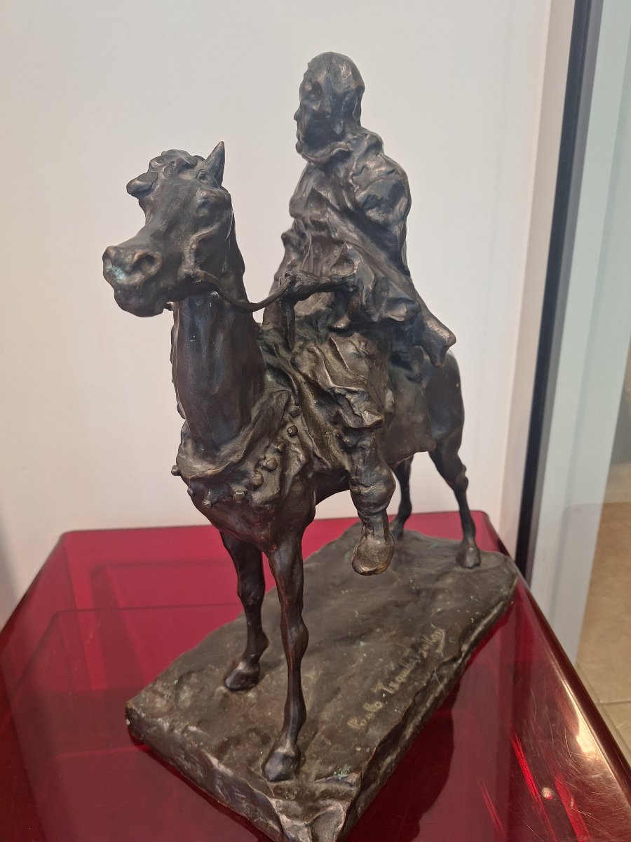 Paolo Troubetzkoy , guerrier maure sur son cheval, bronze à la cire perdue -photo-8