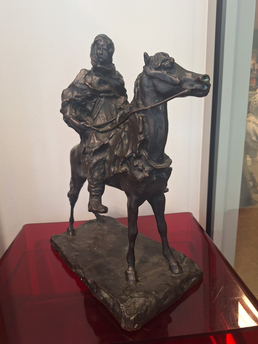 Paolo Troubetzkoy , guerrier maure sur son cheval, bronze à la cire perdue 