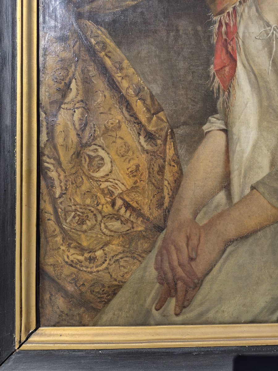 Oil On Canvas, Early 19th Century; *young Vestal Virgin In Oriental Attire*, Signed Pieter Van Hanselaere-photo-8