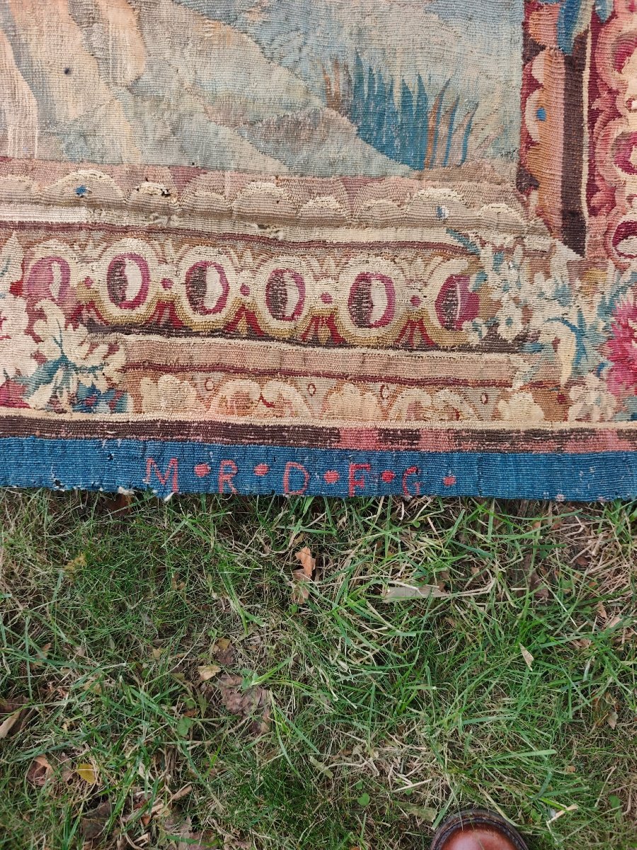 Royal Aubusson Manufactory, François Grellet. Louis XVI-era Tapestry Signed M.r.d.f.g.-photo-1