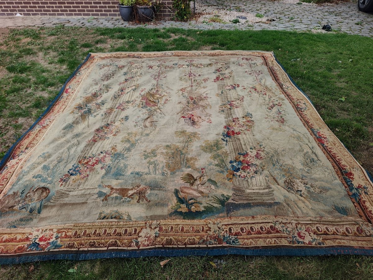 Royal Aubusson Manufactory, François Grellet. Louis XVI-era Tapestry Signed M.r.d.f.g.