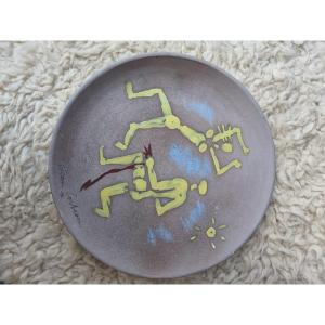 Jean cocteau plat en céramique Atalante et hippomene