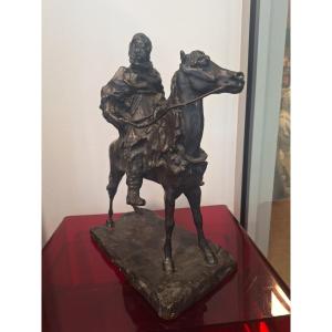 Paolo Troubetzkoy , guerrier maure sur son cheval, bronze à la cire perdue 