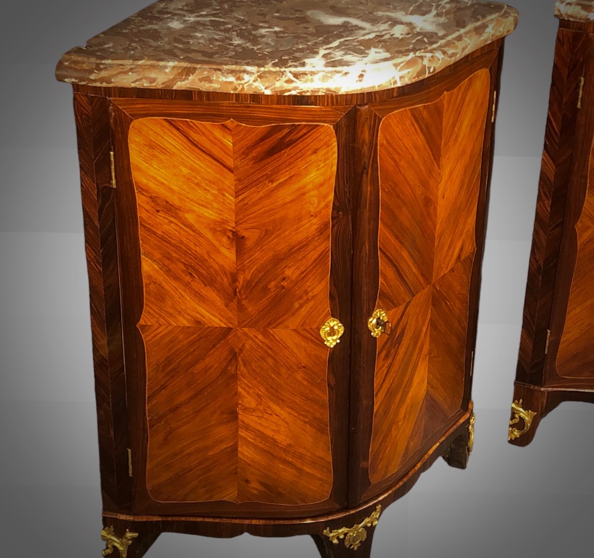 Pair Of 18th Century Inlaid Corners-photo-3