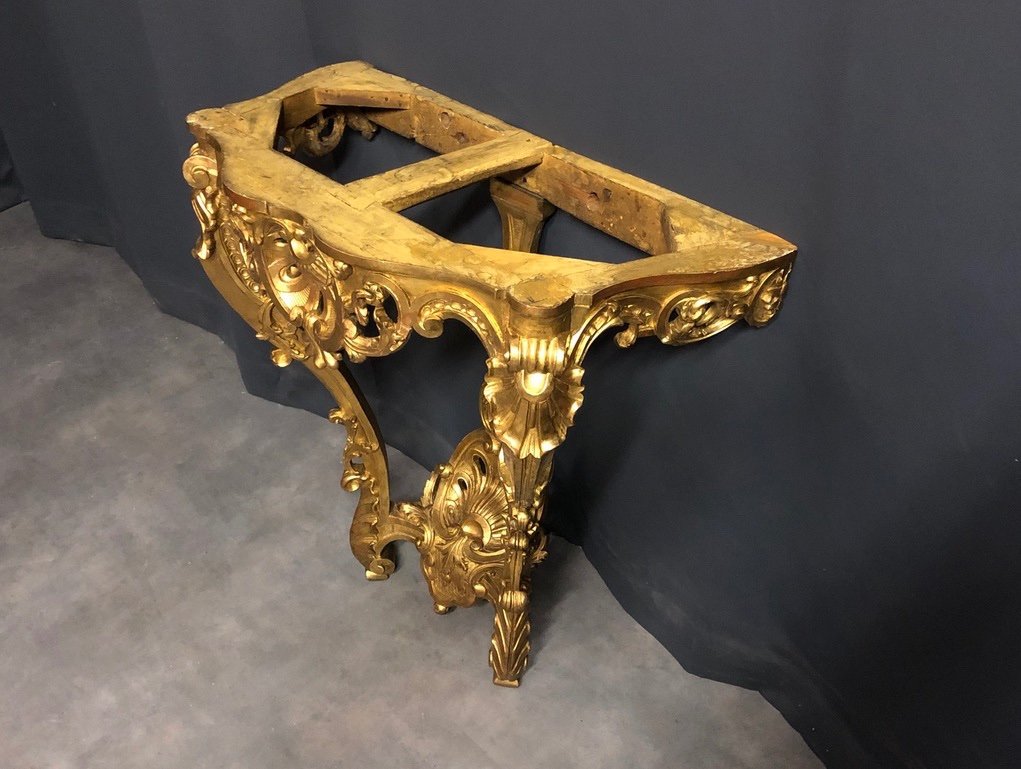 Regency Console In Golden Wood-photo-3