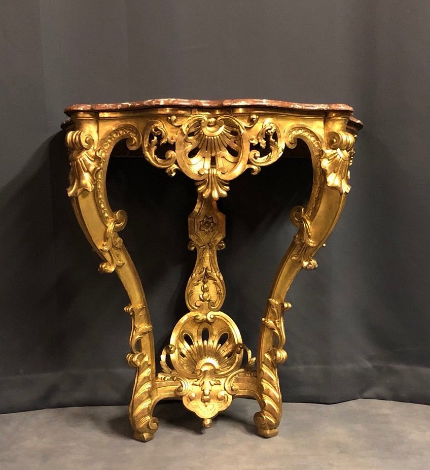 Regency Console In Golden Wood-photo-1