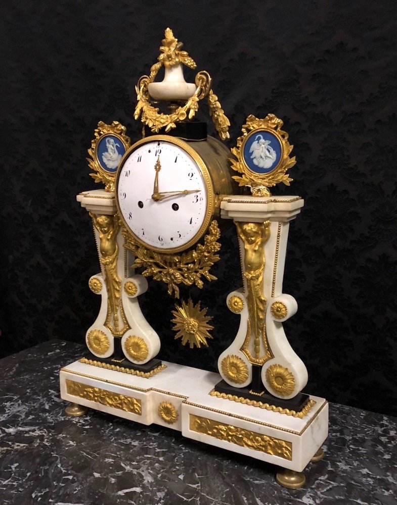 Pendulum In Marble And Bronze, Louis XVI Period