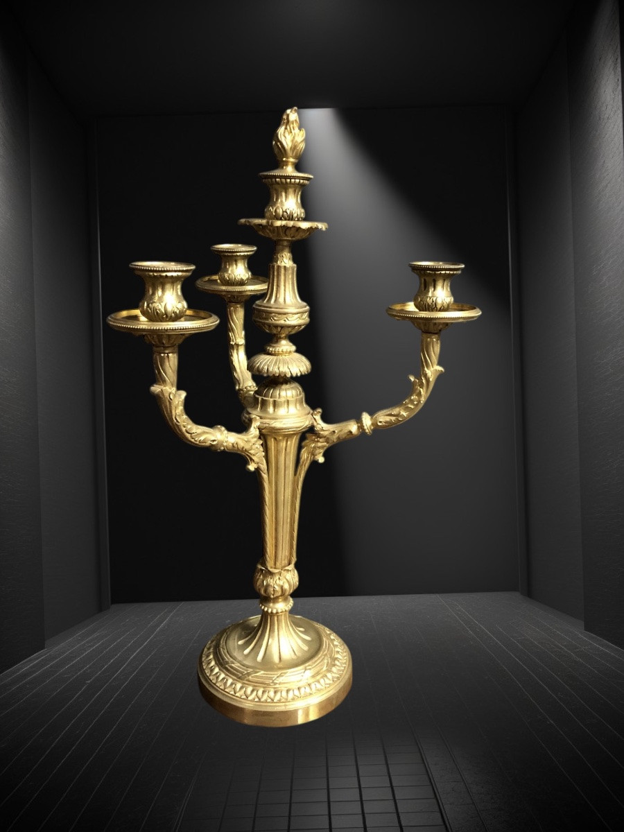 Paire de candélabres en bronze-photo-6