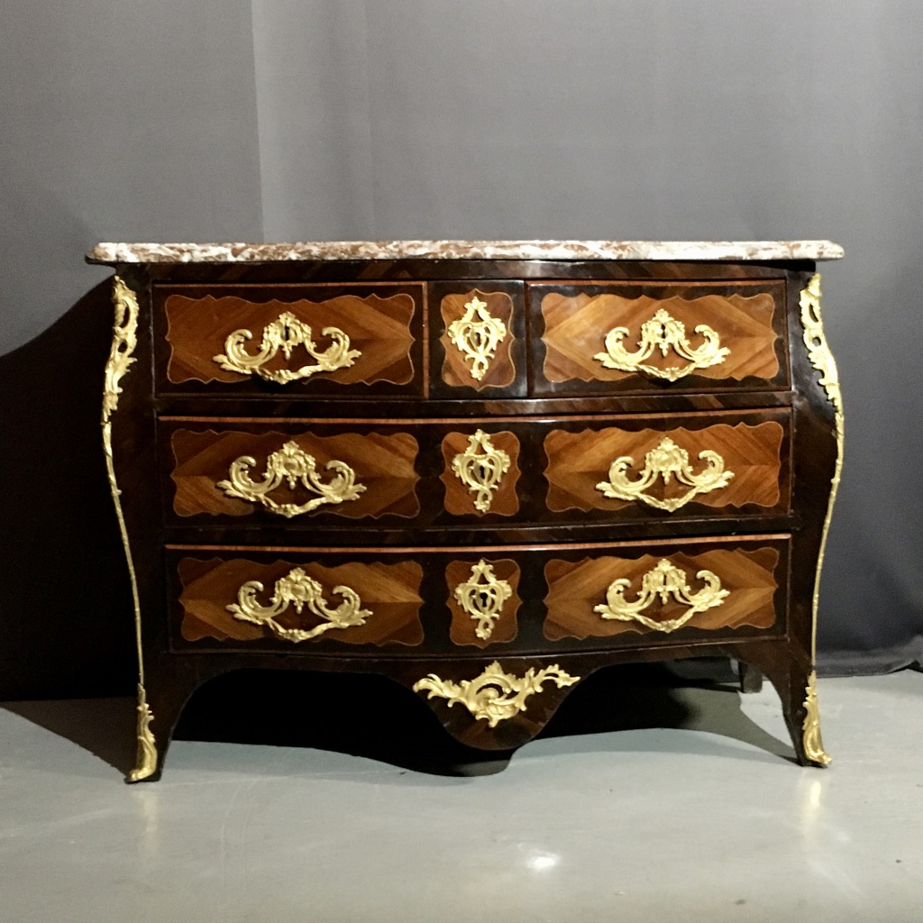 Commode Louis XV en marqueterie estampillée-photo-5