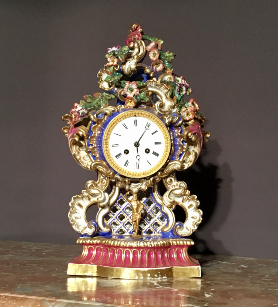 Pendulum Rocaille Porcelain Time Early Nineteenth