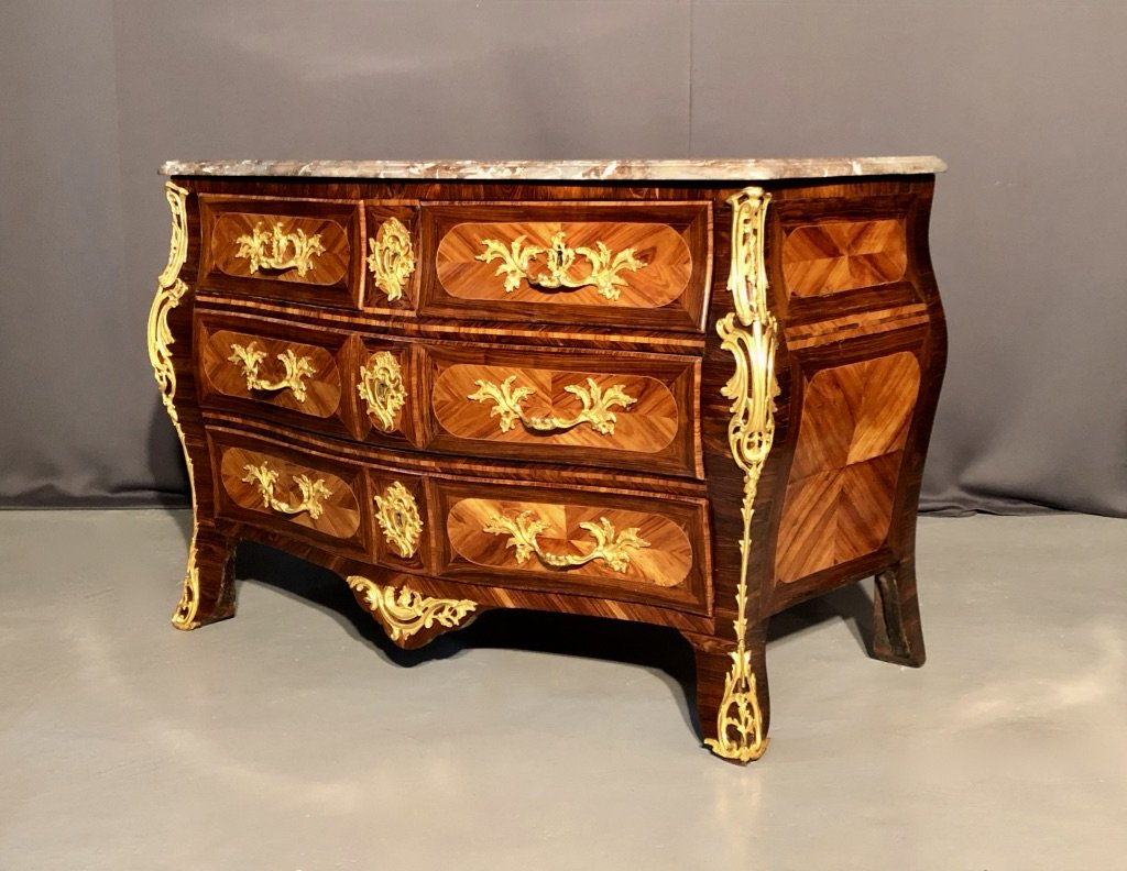 Tomb Commode In Rosewood And Rosewood, Eighteenth Time-photo-3