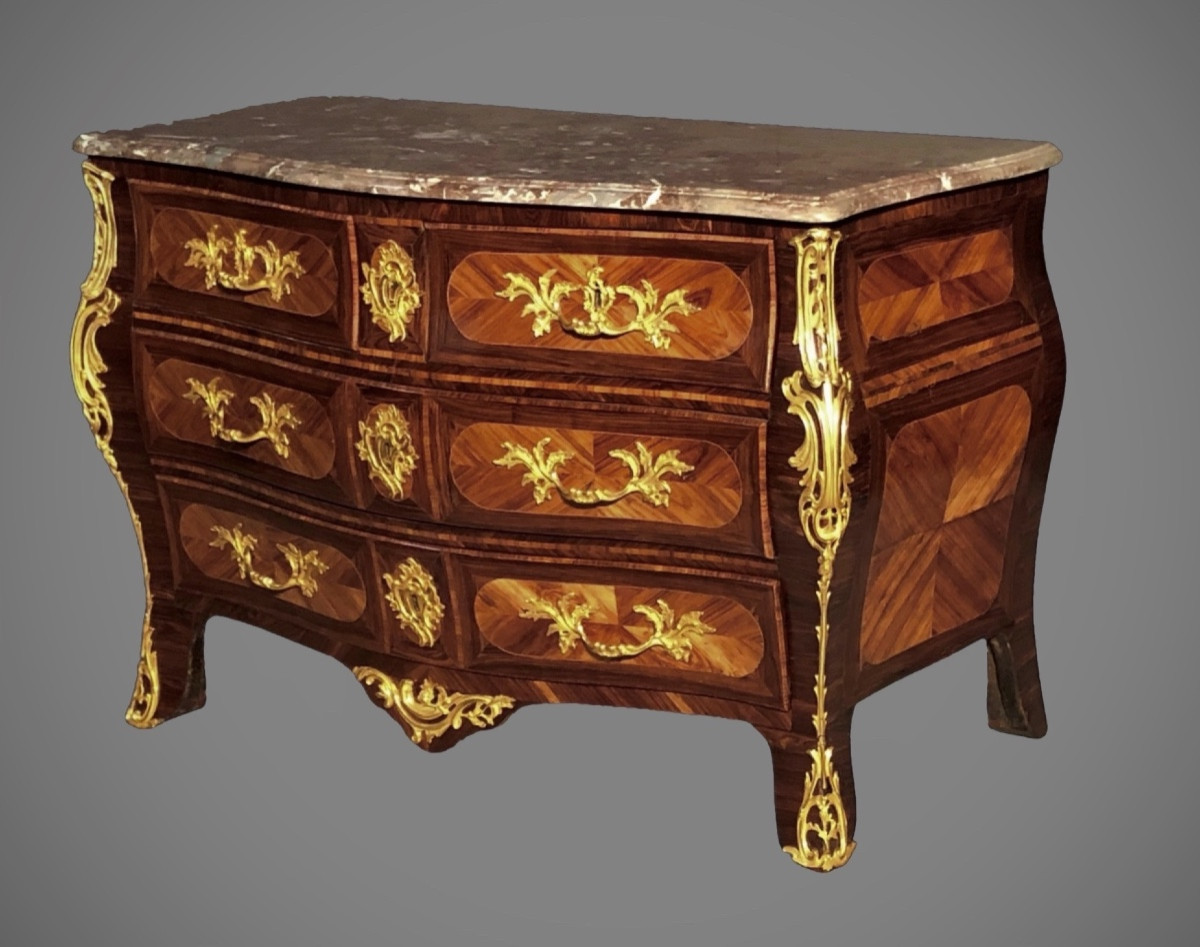 Tomb Commode In Rosewood And Rosewood, Eighteenth Time-photo-4